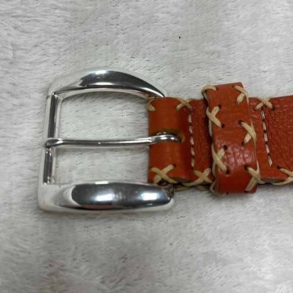 Randall Dodge rd2 rich Carmel  belt, silver buckle, tan detailed stitching main image 5